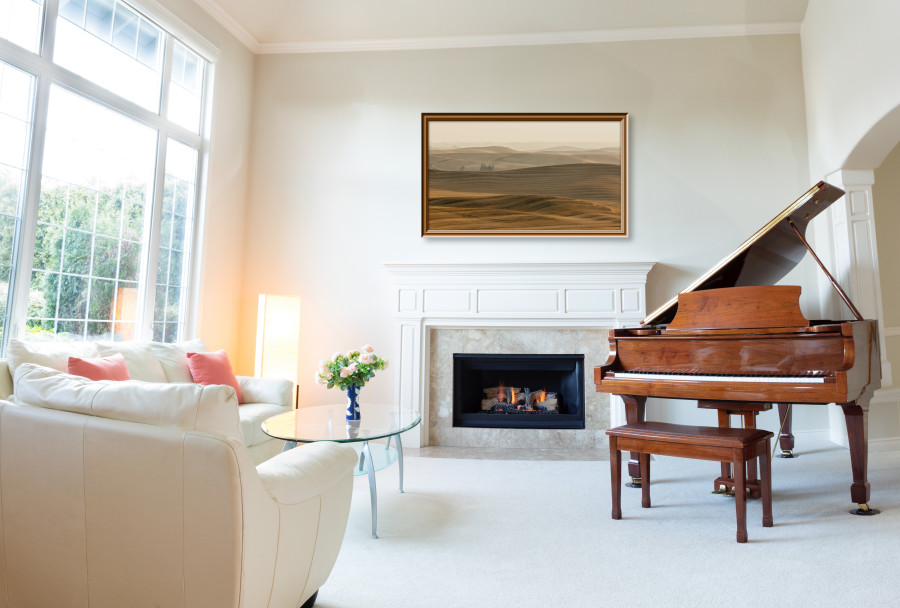 Landscape photographs can set the tone in your room.